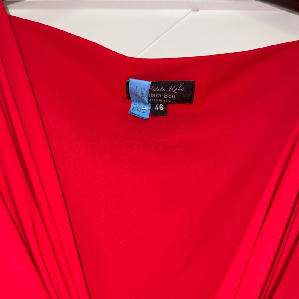 Chiara Boni La Petite Robe Opera Column maxi Gown geranium red size 46 / U.S. 10 - Picture 6 of 15